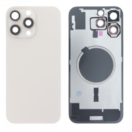 Back Glass - IPhone 16 Pro Max Titanium Golden Back Glass With MagSafe (Large Hole) No Logo, wholesale price
