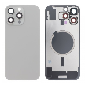 Vitre arrière, Dos - Vitre Arrière iPhone 16 Pro Max Titane Naturel Avec MagSafe (Grand trou) Sans Logo, prix de gros.