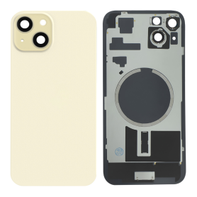 Back Glass, Rear Cover - iPhone 14 Plus Yellow Glass Black With MagSafe (Large Hole) No Logo, wholesale price