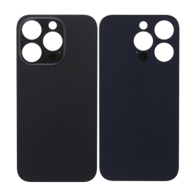 Back Glass, Rear Cover - iPhone 14 Pro Black Back Glass (Large Hole) No Logo, wholesale price