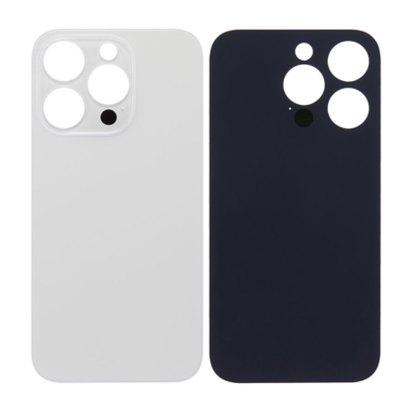 Back Glass, Rear Cover - iPhone 14 Pro Silver Back Glass (Large Hole) No Logo, wholesale price