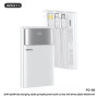 Chargeur, Batterie Externe - Power Bank à Charge Rapide 20W+22.5W avec Câbles et Lampe LED 10000mAh FC-03 REMAX - Noir, prix de 