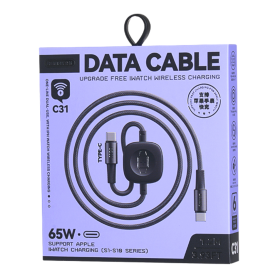 C-C Cable - Lightning 65W Velocity in Braided Aluminum Alloy REMAX C31(C-C) - 1.2M - Black Charging Cable, Power Connector - C-C Cable - Lightning 65W Velocity in Braided Aluminum Alloy REMAX C31(C-C) - 1.2M - Black, wh