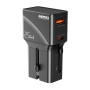 USB Charger, GaN Adapter - REMAX CM03 25W USB-C Multi-Function GaN Charger - UK+EU+US/AU - Black, wholesale price