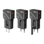 USB Charger, GaN Adapter - REMAX CM03 25W USB-C Multi-Function GaN Charger - UK+EU+US/AU - Black, wholesale price