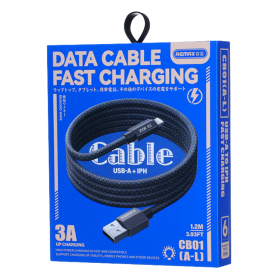 A-L Lightning Cable 3A Light in Braided Aluminum Alloy with Fast Charging REMAX CB01(A-L) - 1.2M - Gray Charging Cable - A-L Lightning Cable 3A Light in Braided Aluminum Alloy with Fast Charging REMAX CB01(A-L) - 1.2M - Gray, wholes