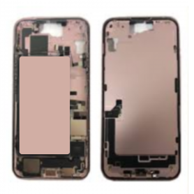IPhone 15 Rear Chassis without Rear Glass without Pink eSIM US Battery (Original Disassembled) Grade AB iPhone 15 Rear Chassis Pink eSIM Battery Original Grade AB - No Rear Glass