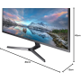 Écran, Display - Écran PC Samsung S34J550WQR LS34J550WQRXEN 34" Ultra WQHD - 3440 x 1440 / 75 Hz - Noir - Occasion avec Chargeur