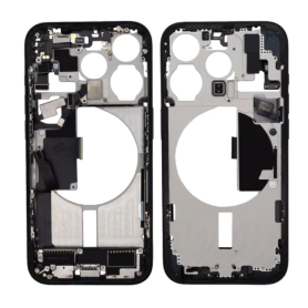 iPhone 15 Pro Chassis without Back Glass without Battery Titanium Black eSIM US (Original Disassembled) Grade AB Frame Assembly - iPhone 15 Pro Chassis without Back Glass without Battery Titanium Black eSIM US (Original Disassembled) Grade A
