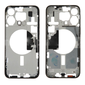 Composants iPhone, Pièces détachées - Chassis iPhone 15 Pro Max sans Vitre Arrière sans Batterie Titane Blanc eSIM US (Origine D