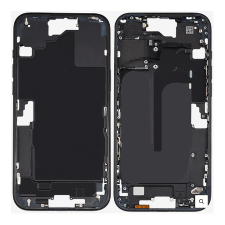 Chassis, Cadre - Chassis iPhone 16E sans Vitre Arrière sans Batterie Noir (Origine Demonté) Grade AB, prix de gros.