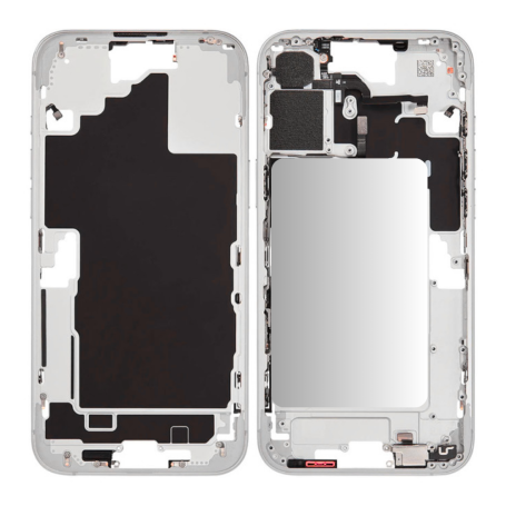 Chassis, Coque iPhone - Chassis iPhone 16 Plus sans Vitre Arrière sans Batterie Blanc (Origine Demonté) - Grade A, prix de gros.