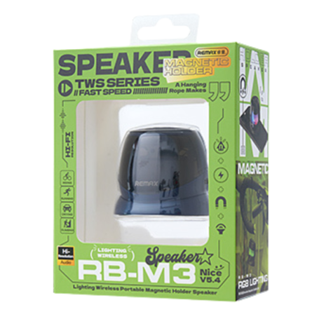Speaker, Sound System - REMAX Lighting RB-M3 Portable Wireless Speaker with Magnetic Stand - Green, wholesale price