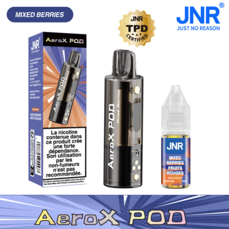 E-Cigarette, Vape Device - Rechargeable E-Liquid Vape - JNR AeroX Pod+JNR Liquid - 20mg/ml - Mixed Berries, wholesale price