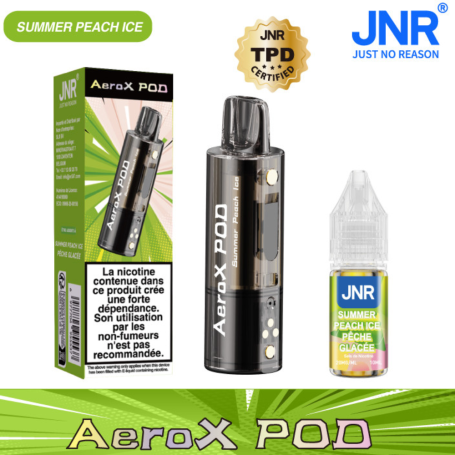 Vape, E-Juice - Vapoteuse E-Liquide Rechargeable - JNR AeroX Pod+Liquide JNR - 20mg/ml - Summer Peach Ice, wholesale price