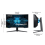 Display, Screen - PC Gaming Monitor Samsung Odyssey G7 C32G74TQSR LC32G74TQSRXZG 32 WQHD - Curved 1000R / 240 Hz - Used with Cha