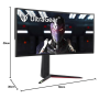 Display Screen - PC Gaming Monitor LG UltraGear 34GN850 34 QHD - Curved IPS / 1ms GtG / 144 Hz - Matte Black - Used with Charger