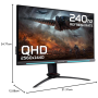 Display, Monitor - Gaming Screen ACER Predator XB273UGX UM.HX3EE.X14 27 WQHD - 2560 x 1440 / 240 Hz - Black - Used with Charger 