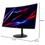Écran, Moniteur - Écran Gaming Incurvé ACER Nitro XZ270UP UM.HX0EE.P15 27" WQHD - 2560 x 1440 / 165 Hz / 1ms VRB - Occasion avec
