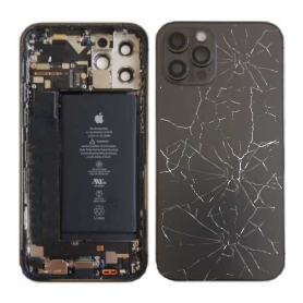 Châssis, Structure - Châssis Complet iPhone 12 Pro Max Graphite - Connecteur de Charge + Batterie (Origine Demonté) - Cassé, pri
