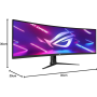 Monitor, Display - Curved Gaming Screen ASUS ROG Strix XG49WCR 90LM08I0-B01170 49 Double QHD - 5120 x 1440 - Second-hand with Ch