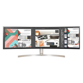 Monitor, Display - LG 49WL95C 49-Inch Curved PC Monitor Dual QHD - 5120 x 1440 / 60 Hz - White - Used with Charger Cable, wholes