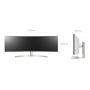 Monitor, Display - Curved PC Screen LG 49WL95C-WE 49 Dual QHD - 5120 x 1440 / HDR10 - White - Second-hand with Charger Cable, wh