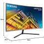 Display, Screen - Curved PC Monitor Samsung U32R594CWR LU32R594CWRXZG 32 UHD - 3840 x 2160 / 60 Hz - Black - Used with Charger C