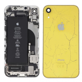 Rear Frame iPhone XR With Battery Yellow (Original Disassembled) - Broken