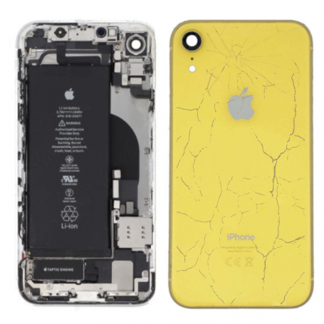 Rear Frame iPhone XR With Battery Yellow (Original Disassembled) - Broken
