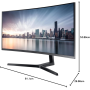 Monitor, Display - Curved PC Monitor Samsung C34H890WGR LC34H890WGRXEN 34 UWQHD - 3440 x 1440 / 100 Hz - Black - Used with Charg