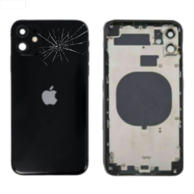 Châssis Vide iPhone 11 Noir (Origine Demonté) - Cassé Vitre arrière, Dos - Châssis Vide iPhone 11 Noir (Origine Demonté) - Cassé, prix de gros.