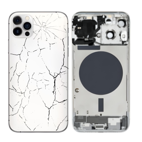 Rear Cover, Chassis - iPhone 13 White Complete Chassis - Charging Connector without Battery (Original Disassembled) - Broken, wh