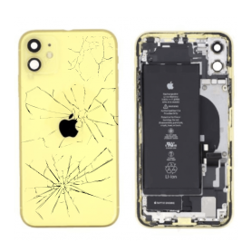 Kit Complet, Pièces détachées - Châssis Complet iPhone 11 Jaune - Connecteur de Charge + Batterie (Origine Demonté) - Cassé, pri