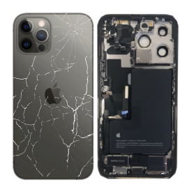 Pièce détachée, Composant - Châssis Complet iPhone 13 Pro Graphite - Connecteur de Charge + Batterie (Origine Demonté) - Cassé,