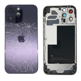 Châssis Complet iPhone 14 Pro Violet intense - Sans Connecteur de Charge + Batterie (Origine Demonté) Cassé Coque, Boîtier - Châssis Complet iPhone 14 Pro Violet intense - Sans Connecteur de Charge + Batterie (Origine Demonté) Cassé, pr