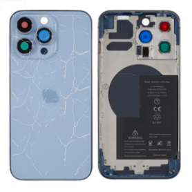 Châssis Complet iPhone 13 Pro Max Bleu - Sans Connecteur de Charge + Batterie (Origine Demonté) - Cassé Carcasse, Structure - Châssis Complet iPhone 13 Pro Max Bleu - Sans Connecteur de Charge + Batterie (Origine Demonté) - Cassé, p