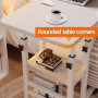 Adjustable Table, Bedside Stand - Mobile and height-adjustable bedside table 3 levels 80×40×60-85 cm - Brown, wholesale price
