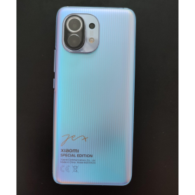 Vitre Arrière Xiaomi Mi 11 Bleu Arc En Ciel Sans Contour lentille Noir (Original Démonté) - Grade A Dos, CouvRel arrière - Vitre Arrière Xiaomi Mi 11 Bleu Arc En Ciel Sans Contour lentille Noir (Original Démonté) - Grade A, prix