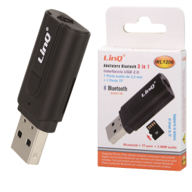 Adaptateur 3-en-1 Bluetooth TF / Jack 3.5mm / USB2.0 - LinQ WL1206 Transmetteur, Récepteur - Adaptateur 3-en-1 Bluetooth TF / Jack 3.5mm / USB2.0 - LinQ WL1206, prix de gros.