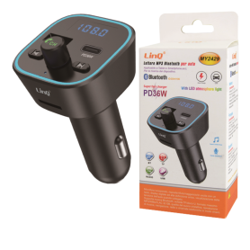 Transmetteur MP3 Bluetooth pour voiture avec Chargeur PD 36W LED - LinQ MY2429 Adaptateur audio, Émetteur sans fil - Transmetteur MP3 Bluetooth pour voiture avec Chargeur PD 36W LED - LinQ MY2429, prix de gr