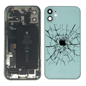 Back Cover Housing iPhone 12 Mini Green - Charging Connector + Battery (Original Disassembled) - Broken Back Glass, Rear Cover - Back Cover Housing iPhone 12 Mini Green - Charging Connector + Battery (Original Disassembled) - Broken