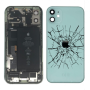 Back Glass, Rear Cover - Back Cover Housing iPhone 12 Mini Green - Charging Connector + Battery (Original Disassembled) - Broken