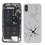 Écran, Display - Châssis Complet iPhone X Blanc - Connecteur de Charge + Batterie (Origine Demonté) - Cassé, prix de gros.