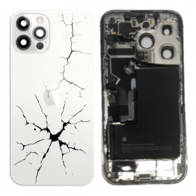 iPhone 14 Pro White eSIM US Full Frame - Charging Connector + Battery (Original Disassembled) - Broken Apple Smartphone Parts - iPhone 14 Pro White eSIM US Full Frame - Charging Connector + Battery (Original Disassembled) - Broken,