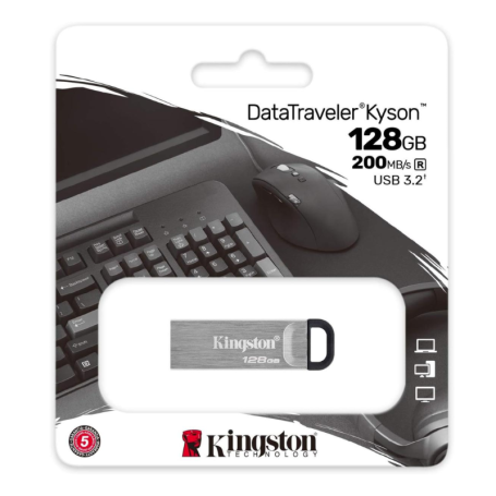 USB Stick, Thumb Drive - Kingston DataTraveler USB-A 3.2 DTKN/128GB USB Flash Drive - Silver (Original), wholesale price