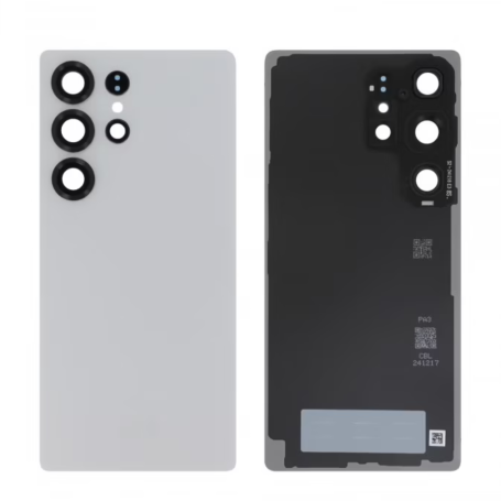 Vitre arrière, Dos - Vitre Arrière Galaxy S25 Ultra Titane Blanc Argent (S938B) (Sans logo), prix de gros