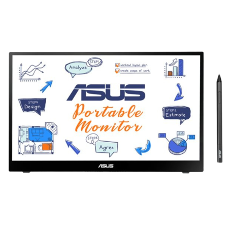 Display, Monitor - ASUS Zenscreen Ink MB14AHD 90LM063V-B01170 14 FHD Portable Screen - 1920 x 1080 - Used with Charger Cable, wh
