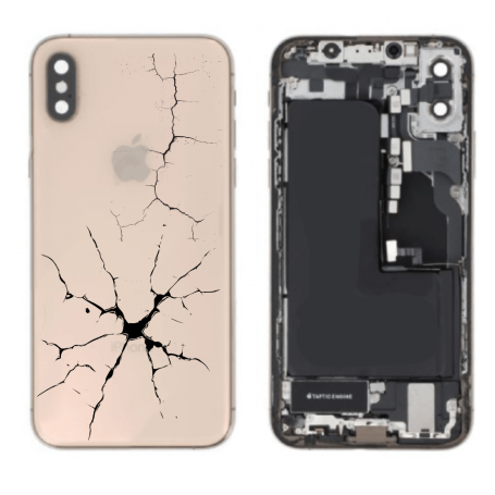 Smartphone Apple, Téléphone - Chassis Complet iPhone XS Max Or - Connecteur de Charge + Sans Batterie (Origine Demonté) - Cassé,