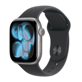 Montre Connectée Apple Watch Series 11 GPS 46mm Aluminium Gris Sidéral avec Bracelet Sport M/L Noir - Neuf Accessoire Intelligente, Gadget de Poignet - Montre Connectée Apple Watch Series 11 GPS 46mm Aluminium Gris Sidéral avec Bracele